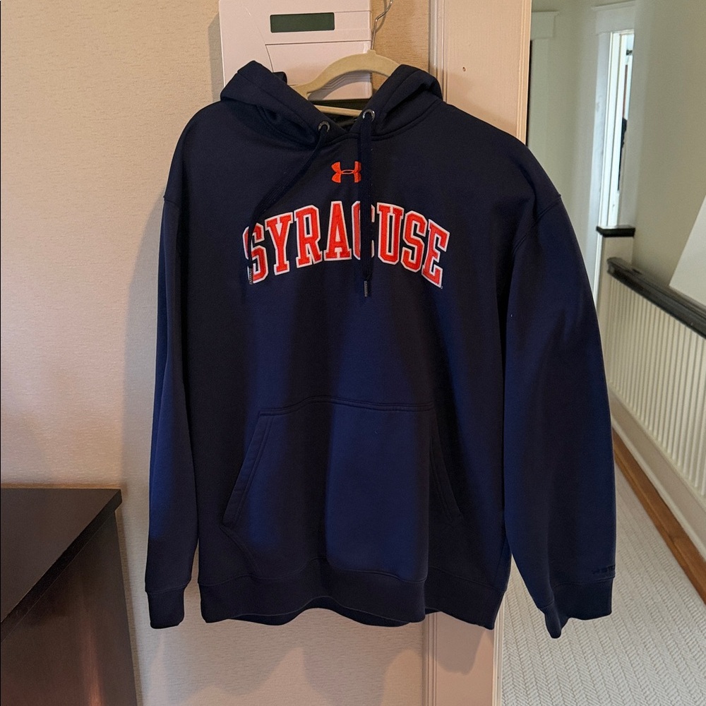 Under Armour Navy Syracuse Pullover Hoodie with Orange Accents